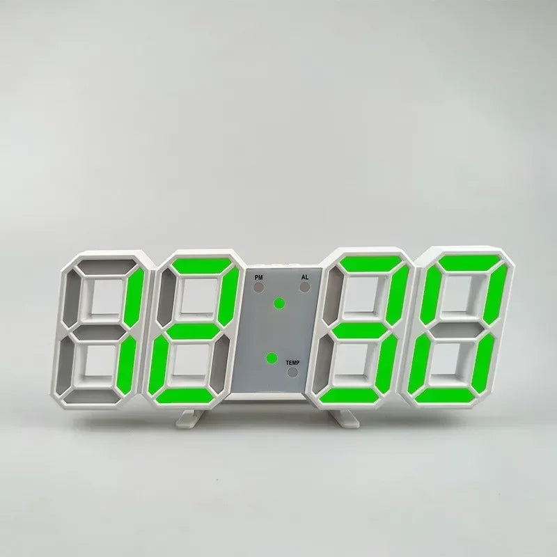 LED Digital Wall Clock with Alarm, Modern Home Decor for Bedroom and Living Room