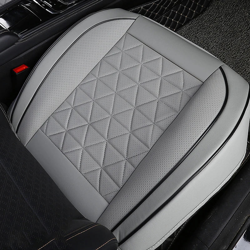 Universal Front Car Seat Covers - PU Leather Auto Seat Protectors with Cushion, Non-Slip Fit for Most Vehicles (Black/Beige/Red)