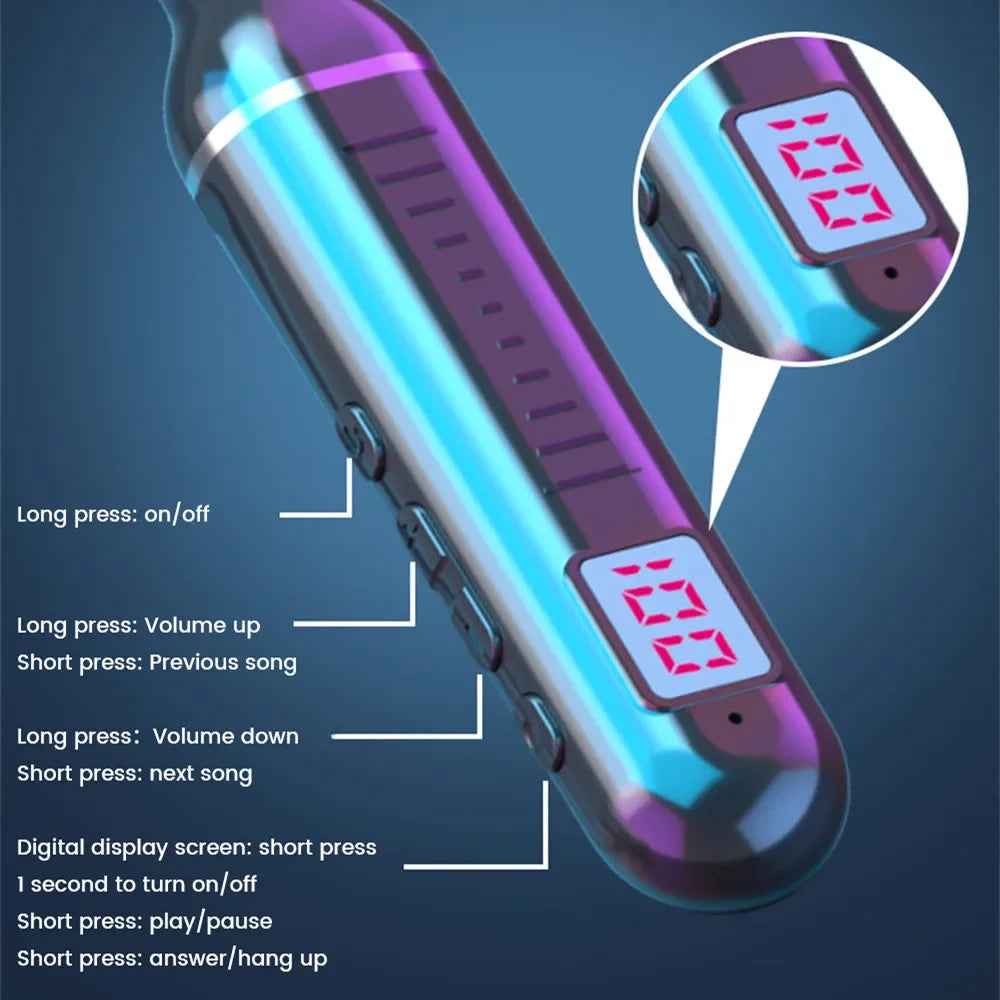 Wireless Neckband Earphones Bluetooth 5.3 – LED Display, Waterproof Sports Headset