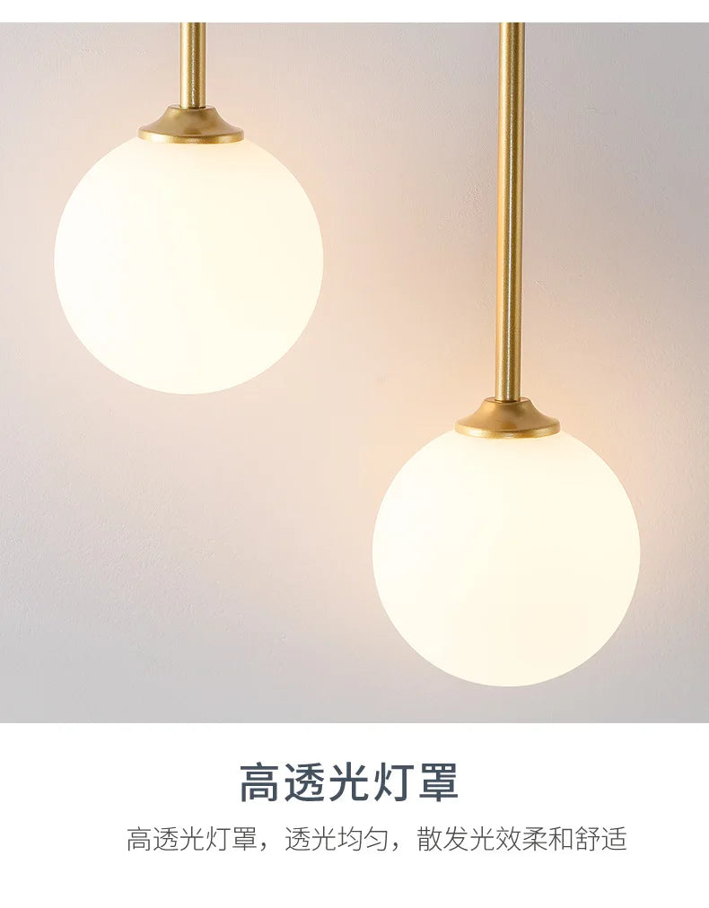 Nordic Wall Lamp – Double Glass Ball Bedroom & Living Room Sconce