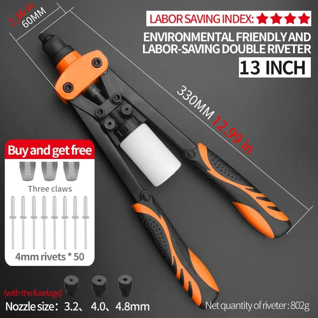 Professional Rivet Nut Gun Set – Hand Riveter with 50 Rivets