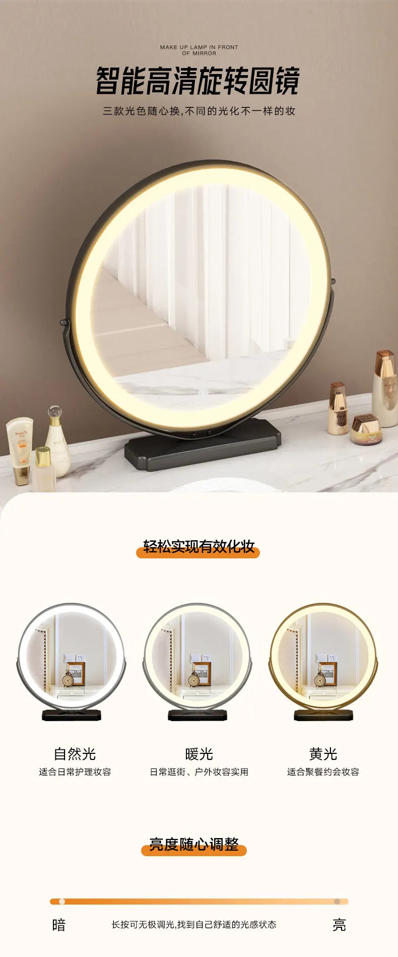 Luxury Dressing Table with Mirror – Makeup Organiser & Storage Shelf