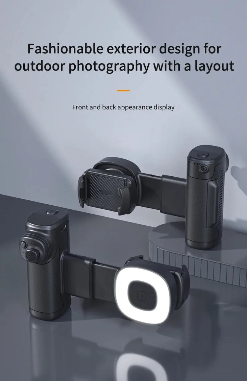Portable Handle Mobile Camera Assistant with Bluetooth LED Selfie Light Adjustable Angle for Phone Photography Live Streaming