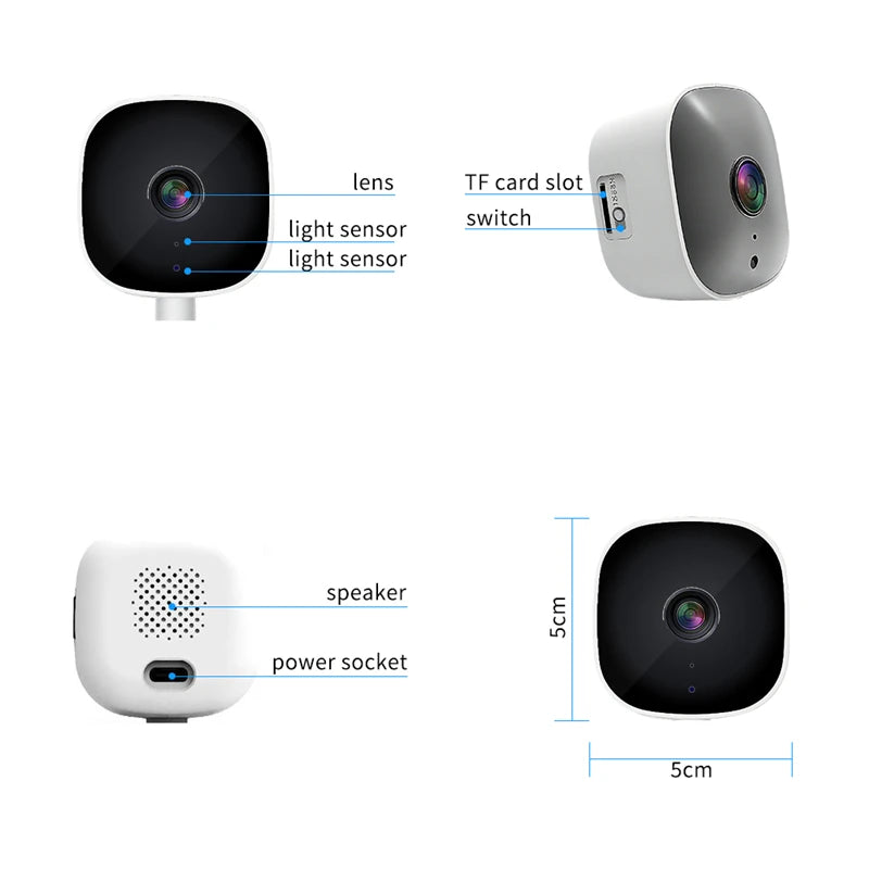 Mini Window Camera 3MP, 2.4/5GHz WiFi Full-Colour Night Vision Through Window
