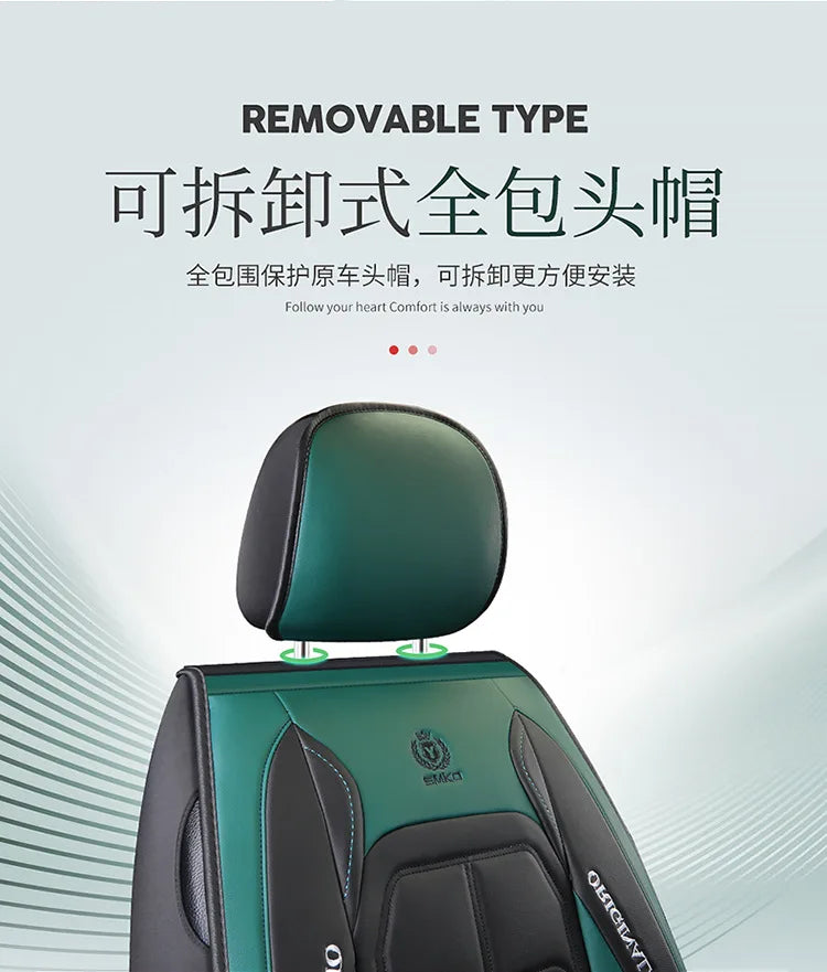 1pc Premium PU Leather Universal Fit Car Seat Cover All-Season Protector Mat with Soft Cushion Full Package Seat Cover
