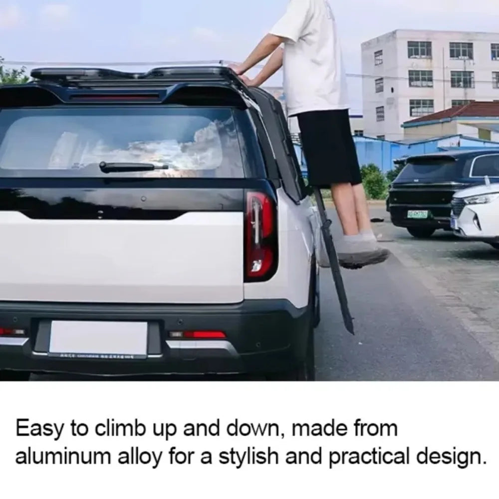 High-Quality Car Upgrading Accessories For Chery ICAR 03 And Other Models Aluminum Alloy Climbing Side Ladder Foldable