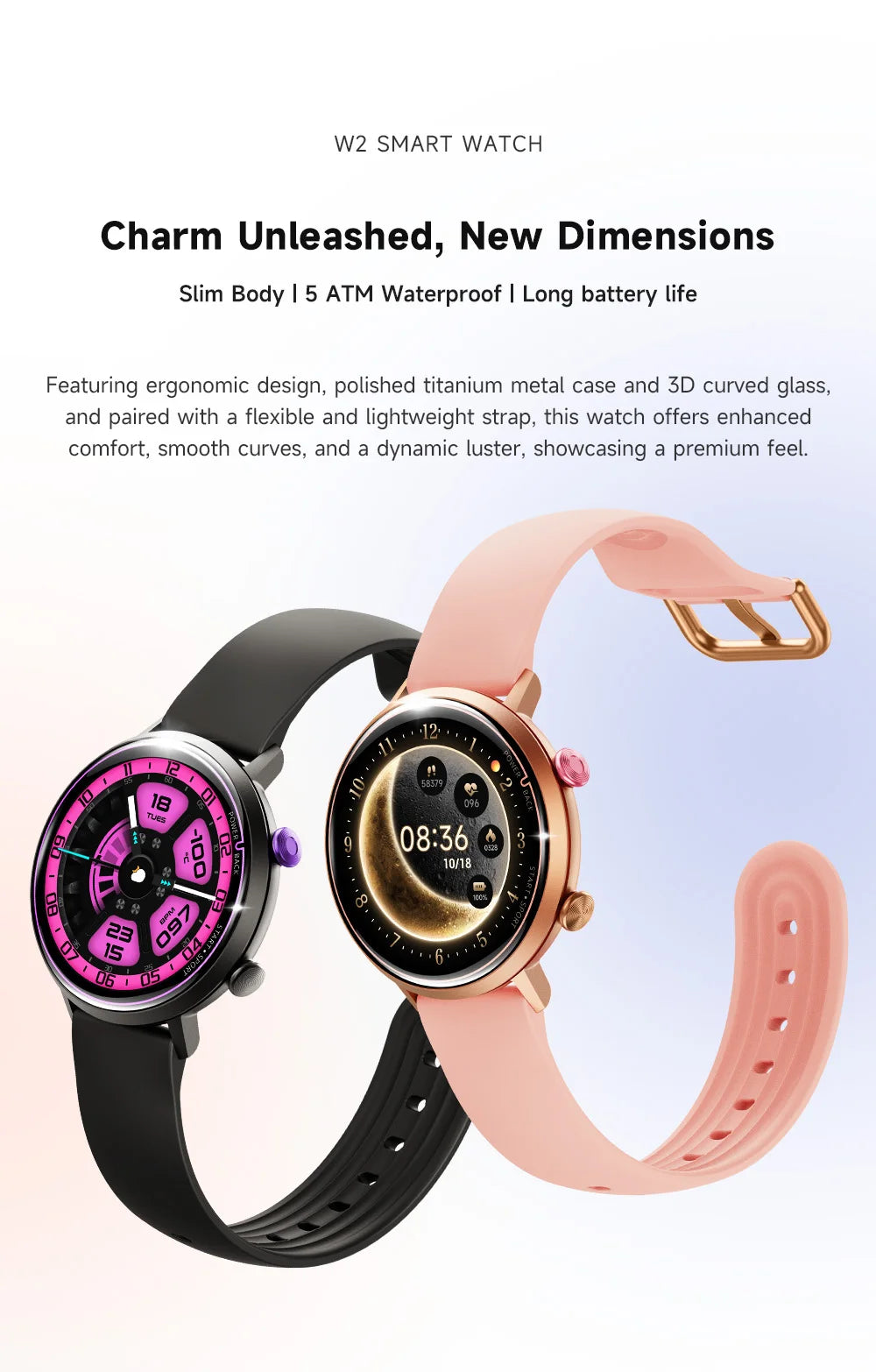 Couples Smart Watch – Matching Pair, Waterproof, Health Monitoring & Notifications