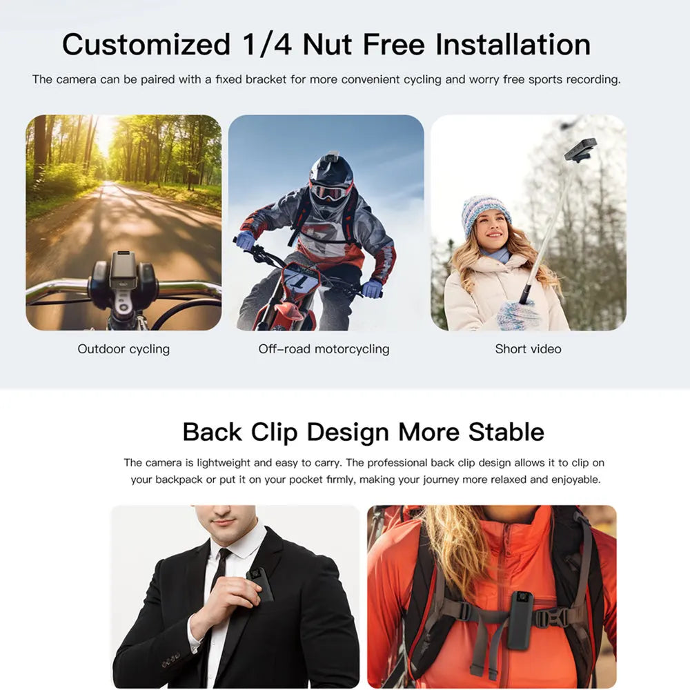 2025 4G Wireless Mini Camera 4K High Definition Phone Remote Video Recorder Worn Police Small Body Cam Night Vision DV Camcorder