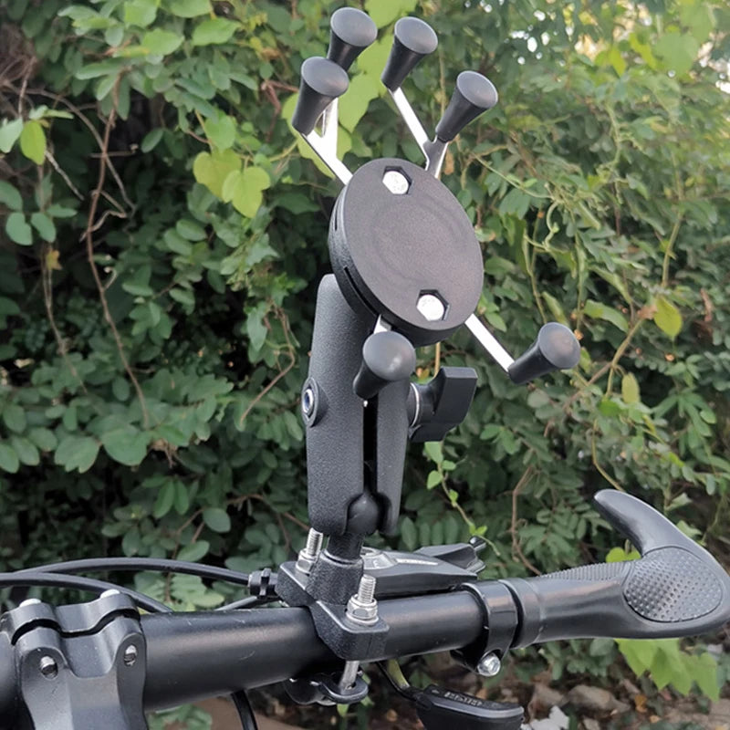 Bike Motorcycle Phone Holder Mount 360° Rotatable Motorbike Handlebar Phone Mount Stand Adjustable Mobile Cell Phone Holder