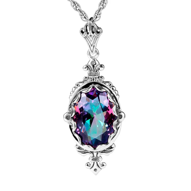 Hand Made Real 925 Sterling Silver Garnet Stone Necklace Pendant For Women Statement Vintage Fine Jewelry Mother Trendy Gifts
