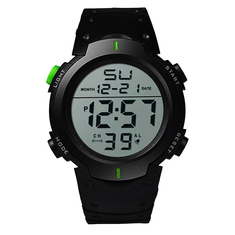 Men's Sport LED Digital Watch, Multi-Function Rubber Fitness Athlete Electronic Clock