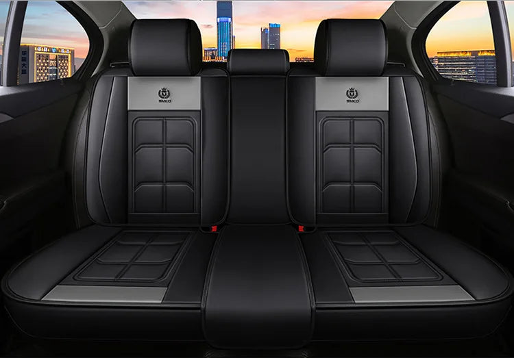 1pc Premium PU Leather Universal Fit Car Seat Cover All-Season Protector Mat with Soft Cushion Full Package Seat Cover
