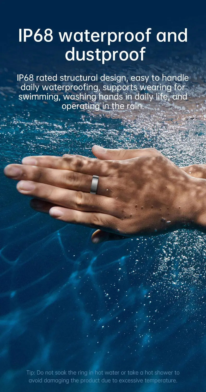 Smart Health R1000 Ceramic Fitness Ring – Sleep & Heart Rate Monitor