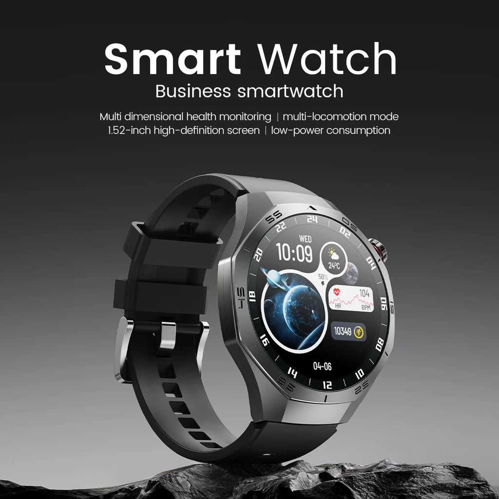2025 New SmartWatch Men HD AMOLED 1.52" – GPS, Heart Rate, BT Calls, Motion Tracking