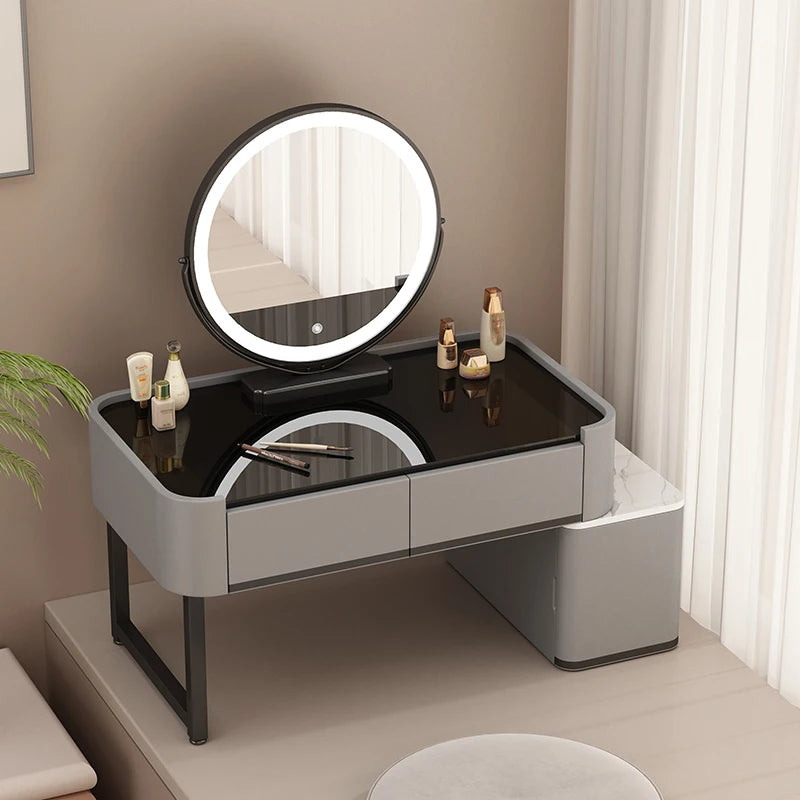 Luxury Dressing Table with Mirror – Makeup Organiser & Storage Shelf