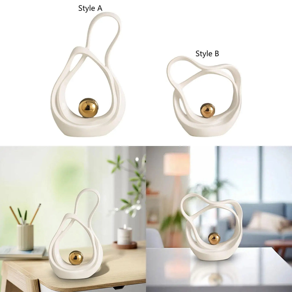 Abstract Art Ceramic Statue Home Decor Abstract Ceramic Figurine Home Accent Ornament for Dining Room Shelf Wedding Centerpiece