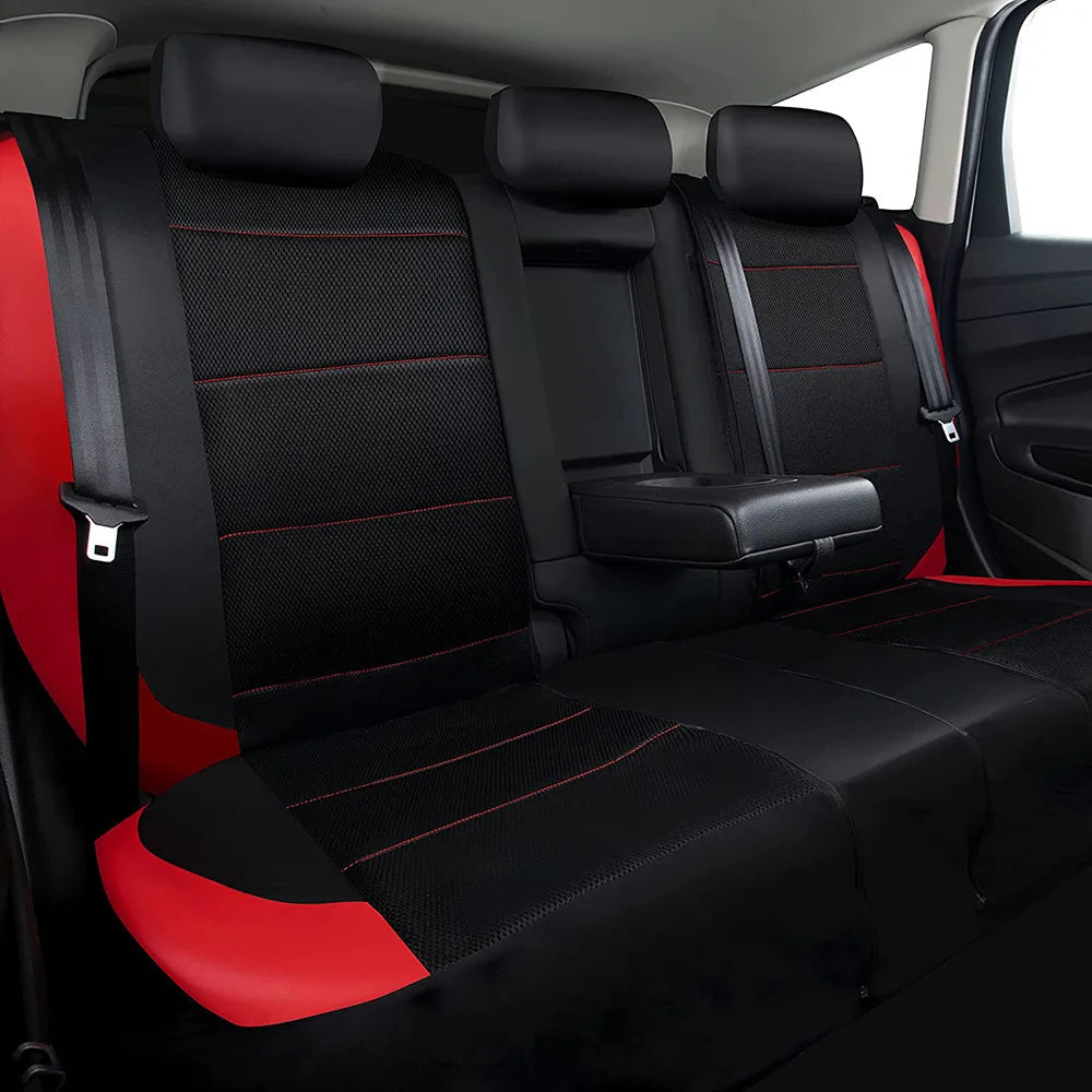 9 Pieces/set Car Seat Cover Car Leather Breathable Fabric Universal Pu Leather Car Seat Cushion Front And Rear Seat Full Protect