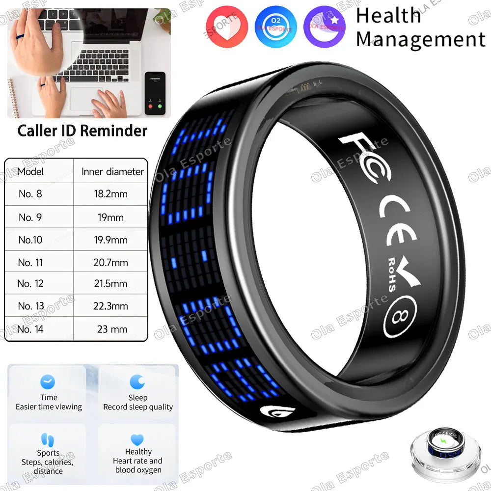 Smart Ring – 3D Display, Gesture Control, Tasbih Counter & Health Manager | 5ATM