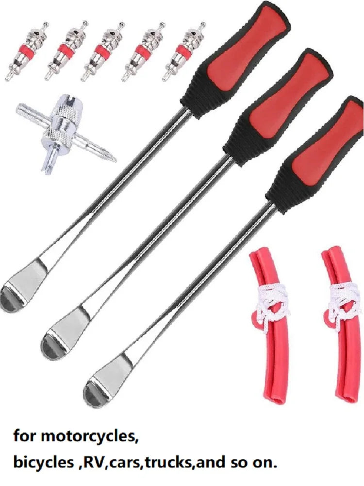 Tire Changing Set Auto Spoon Tire Kit Changing Lever Tools Heavy Duty Motorcycle Bike Car Rim Protector Tire Repair Tool 375mm