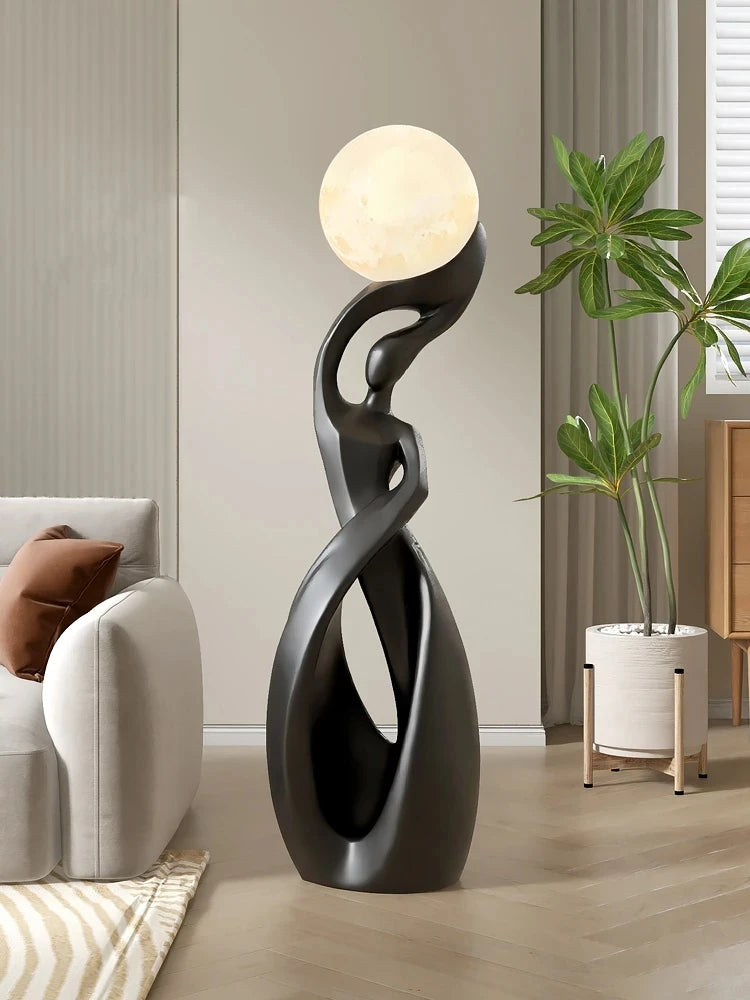Luminous Abstract Sculpture - Modern Floor Statue for Living Room