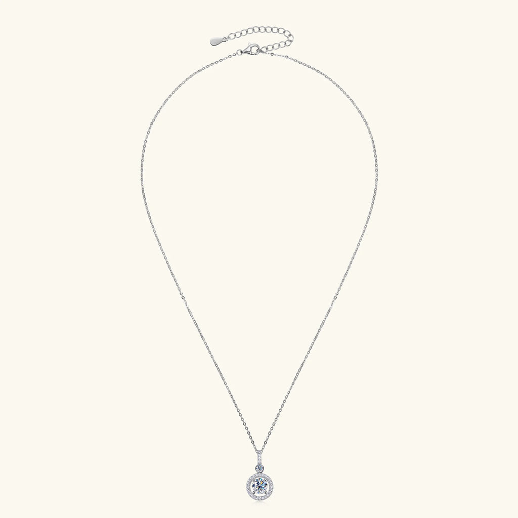 925 Silver Full Moissanite Pendant Necklace Certified 6.5mm D Color Lab Created Diamond Necklace for Women Quality Jewelry Gift