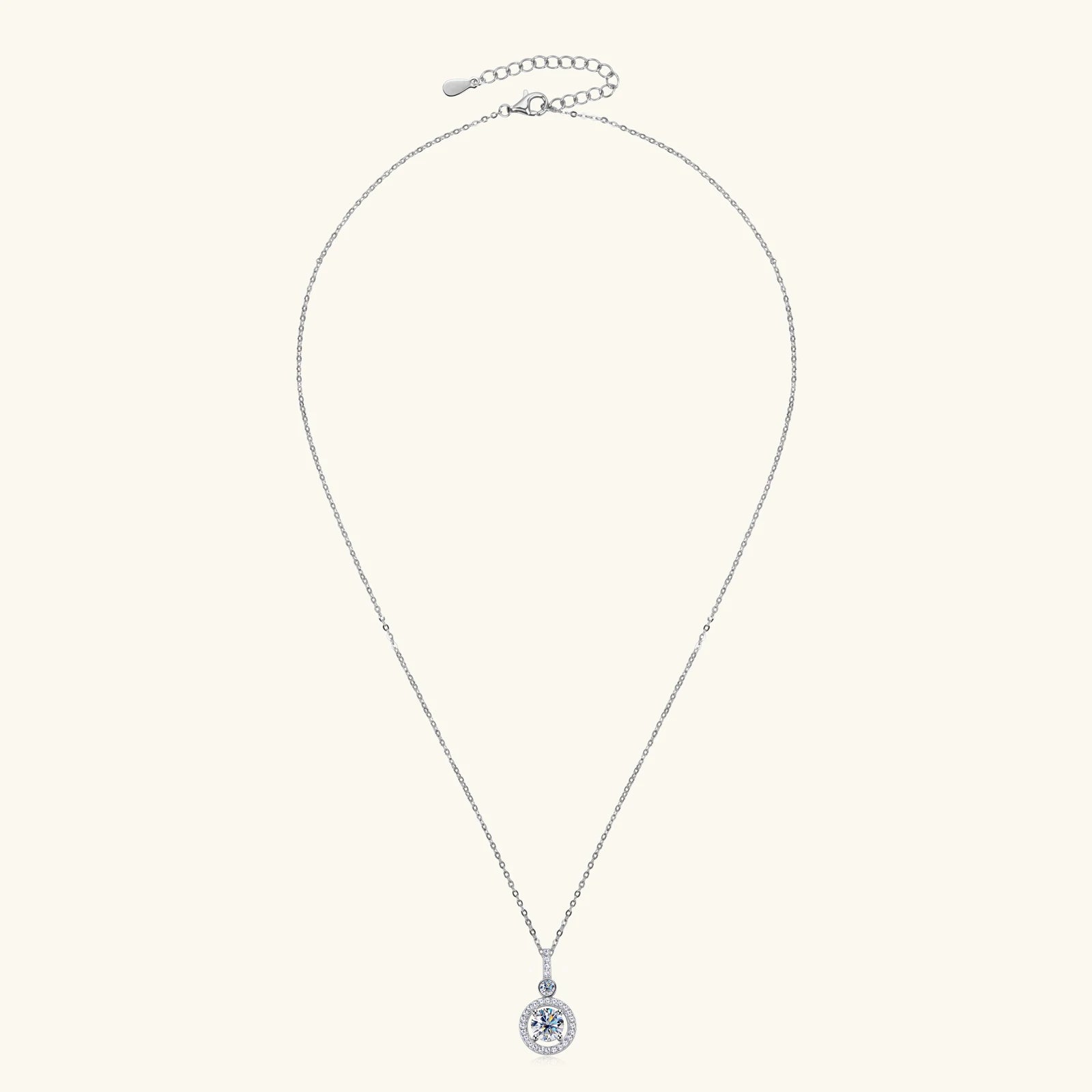 925 Silver Full Moissanite Pendant Necklace Certified 6.5mm D Color Lab Created Diamond Necklace for Women Quality Jewelry Gift