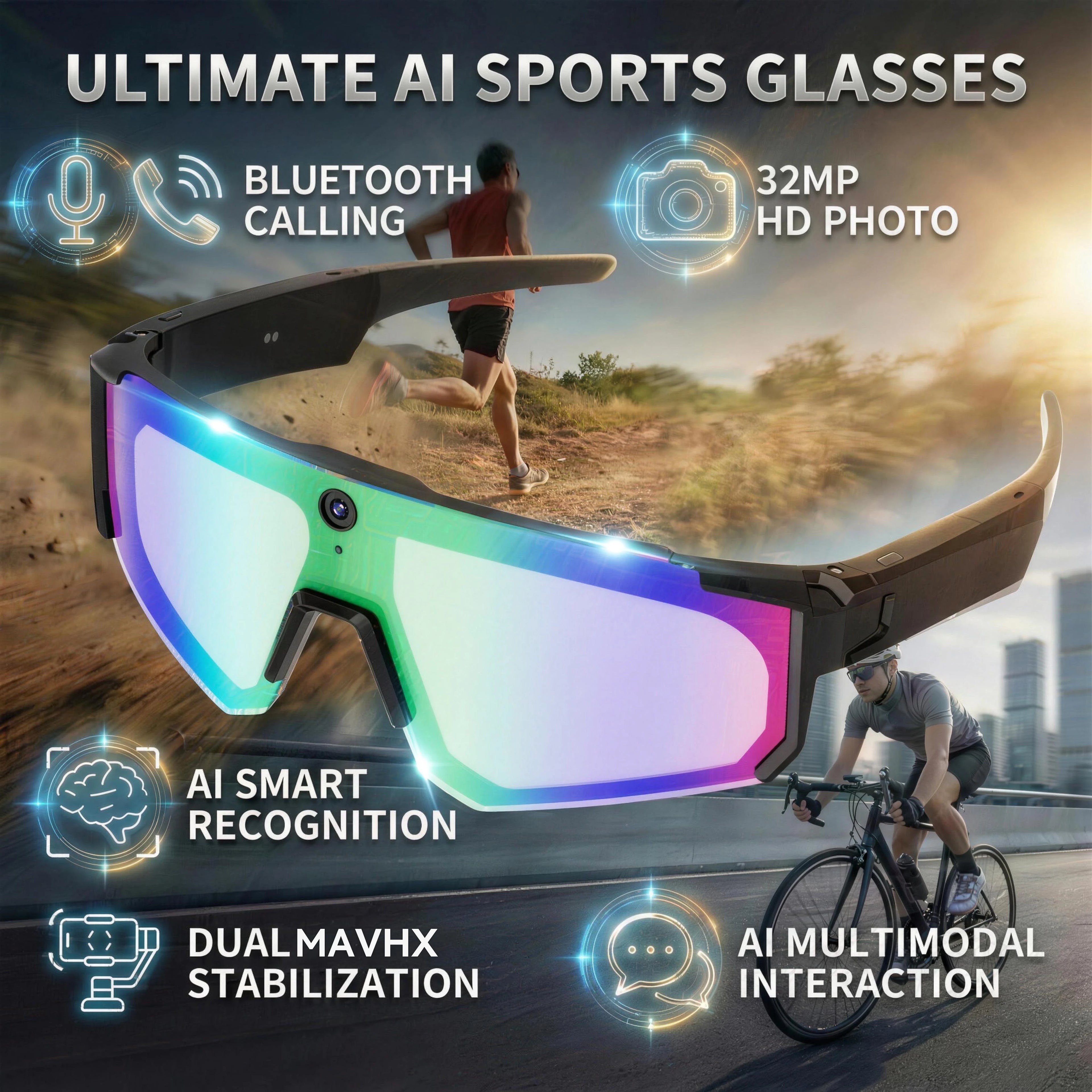 2026 Smart Glasses Men – 800W HD Photo & Video, Bluetooth Call, AI Translation, Anti-Glare