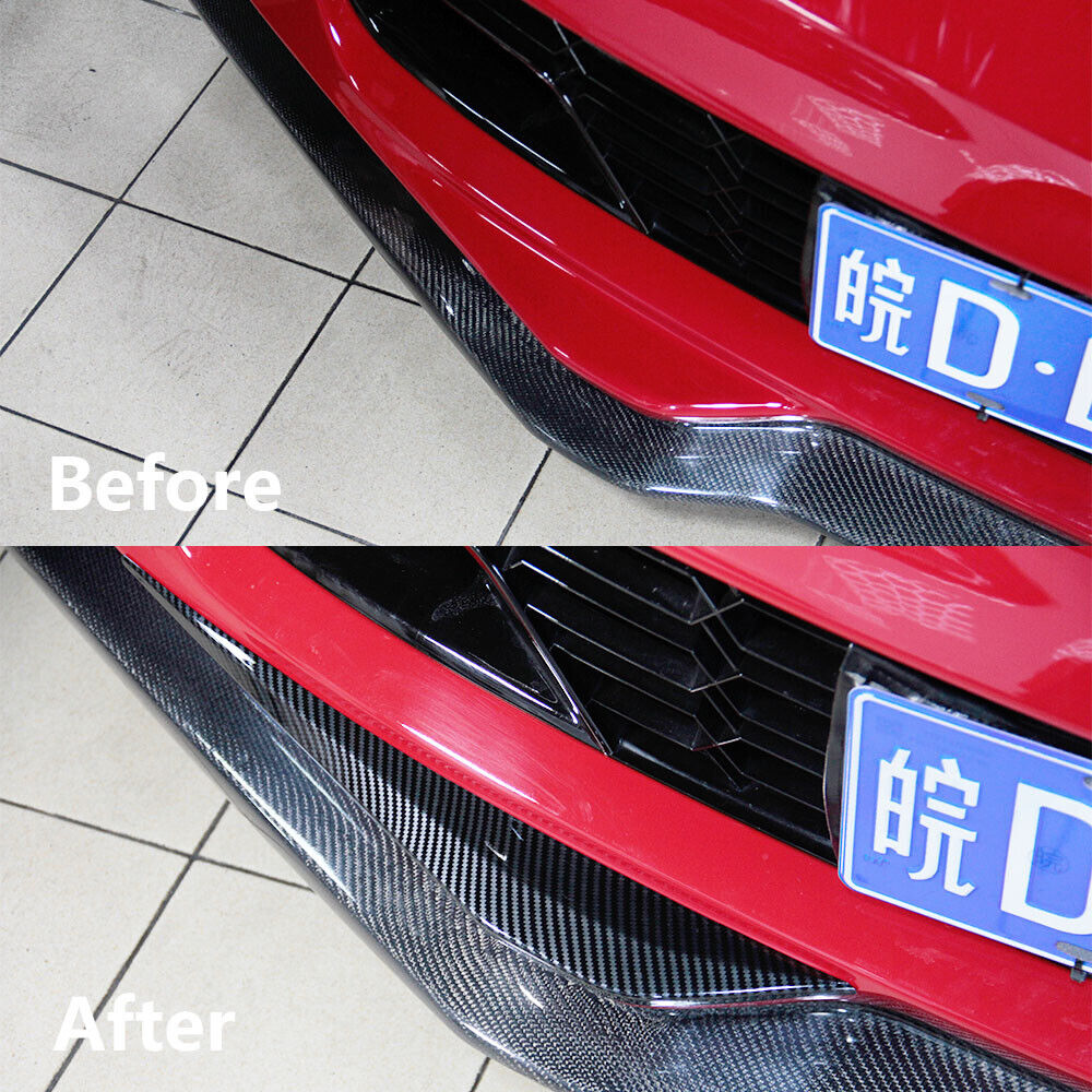 2pcs Car Accessories for Chevrolet Corvette C7 2014-2018 Carbon Fiber Printed Front Bumper Corner Protector Cover Trim