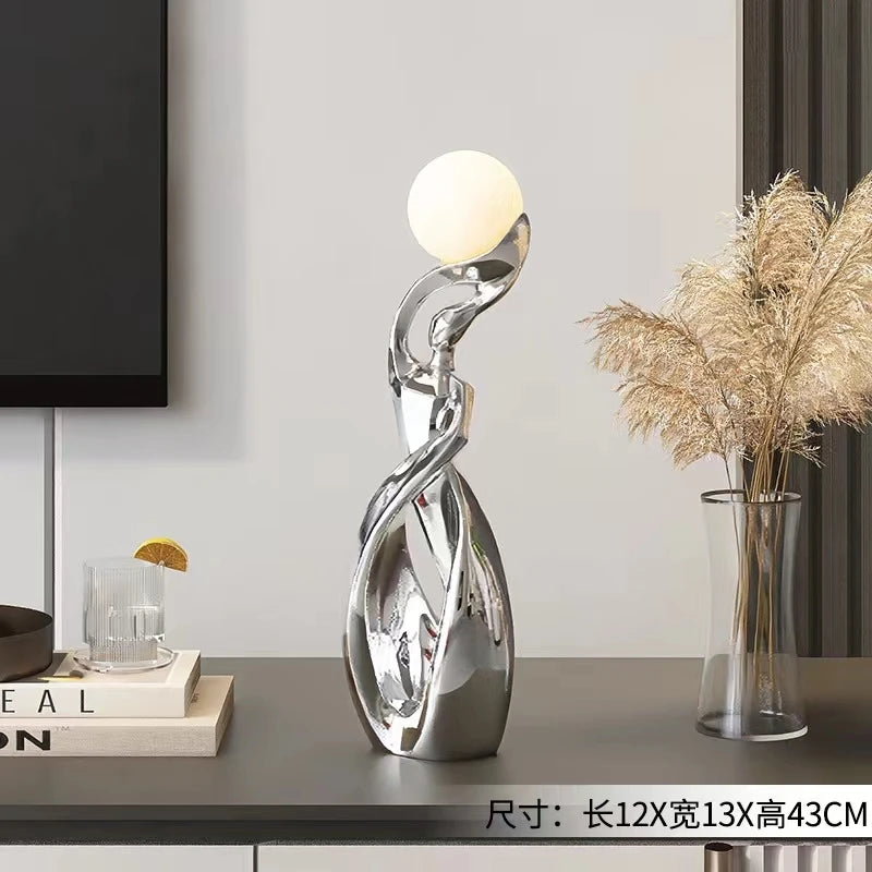 Luminous Abstract Sculpture - Modern Floor Statue for Living Room