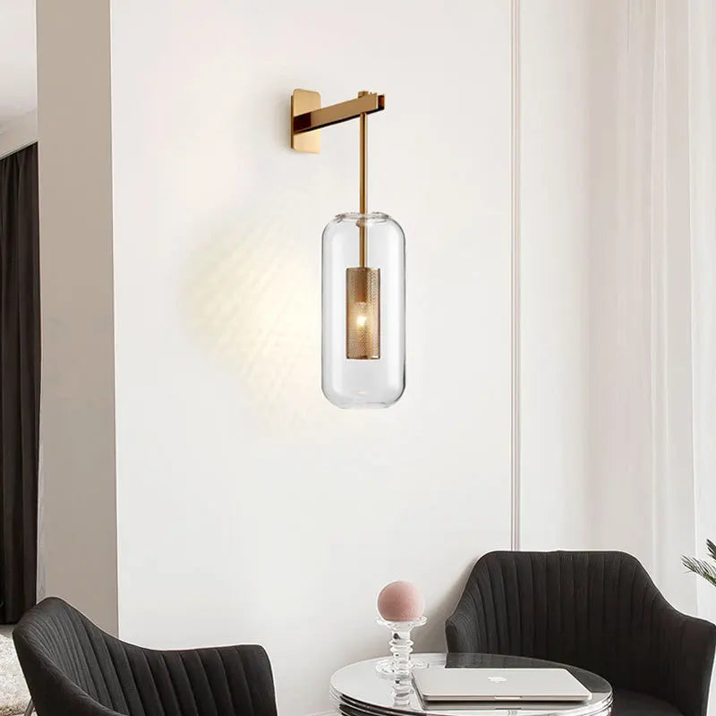 Post-Modern Luxury Wall Lamp – Nordic Minimalist Textured Bedside & Corridor Light