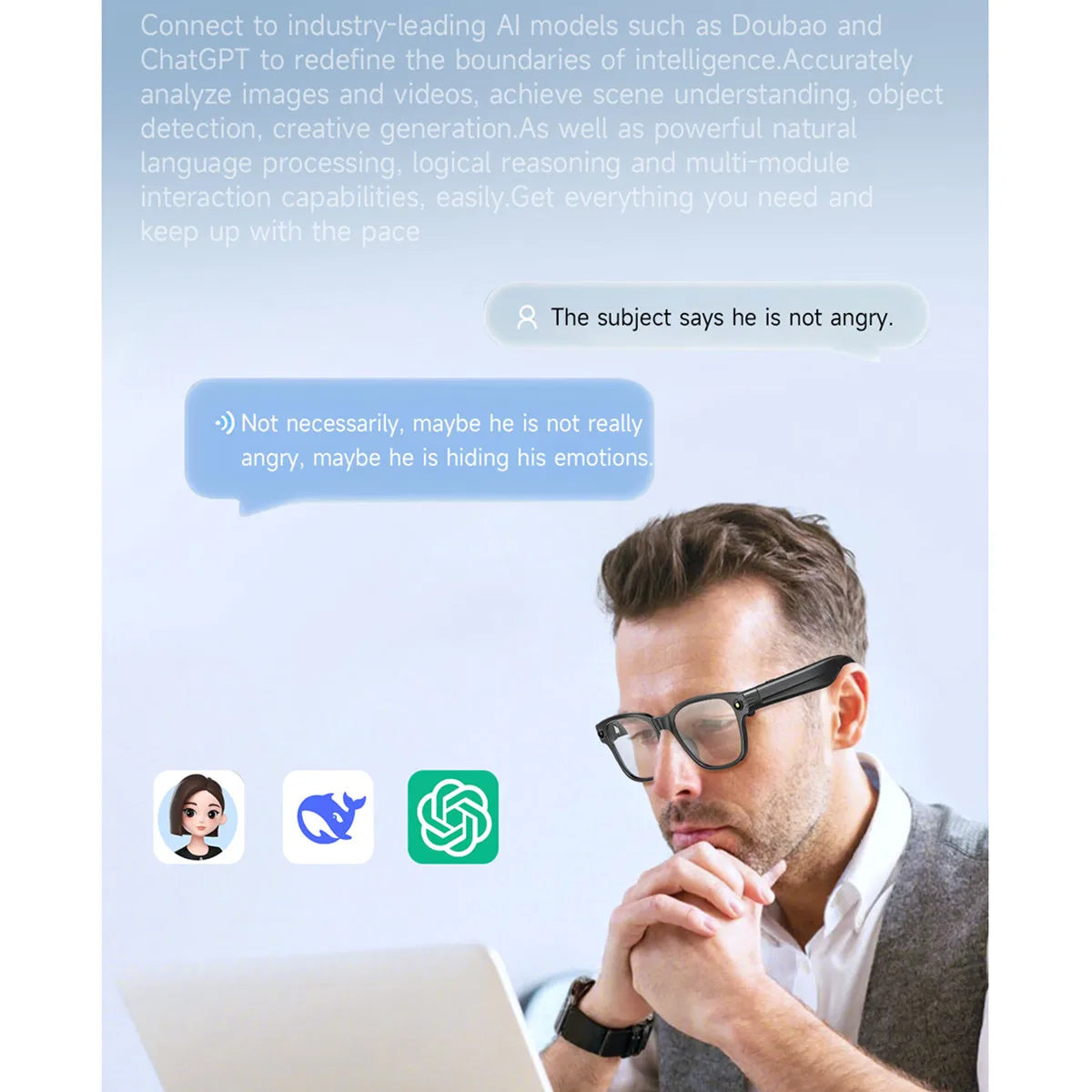 Smart Video Glasses – Myopia Prescription, Anti-Shake Recording, WiFi & Bluetooth