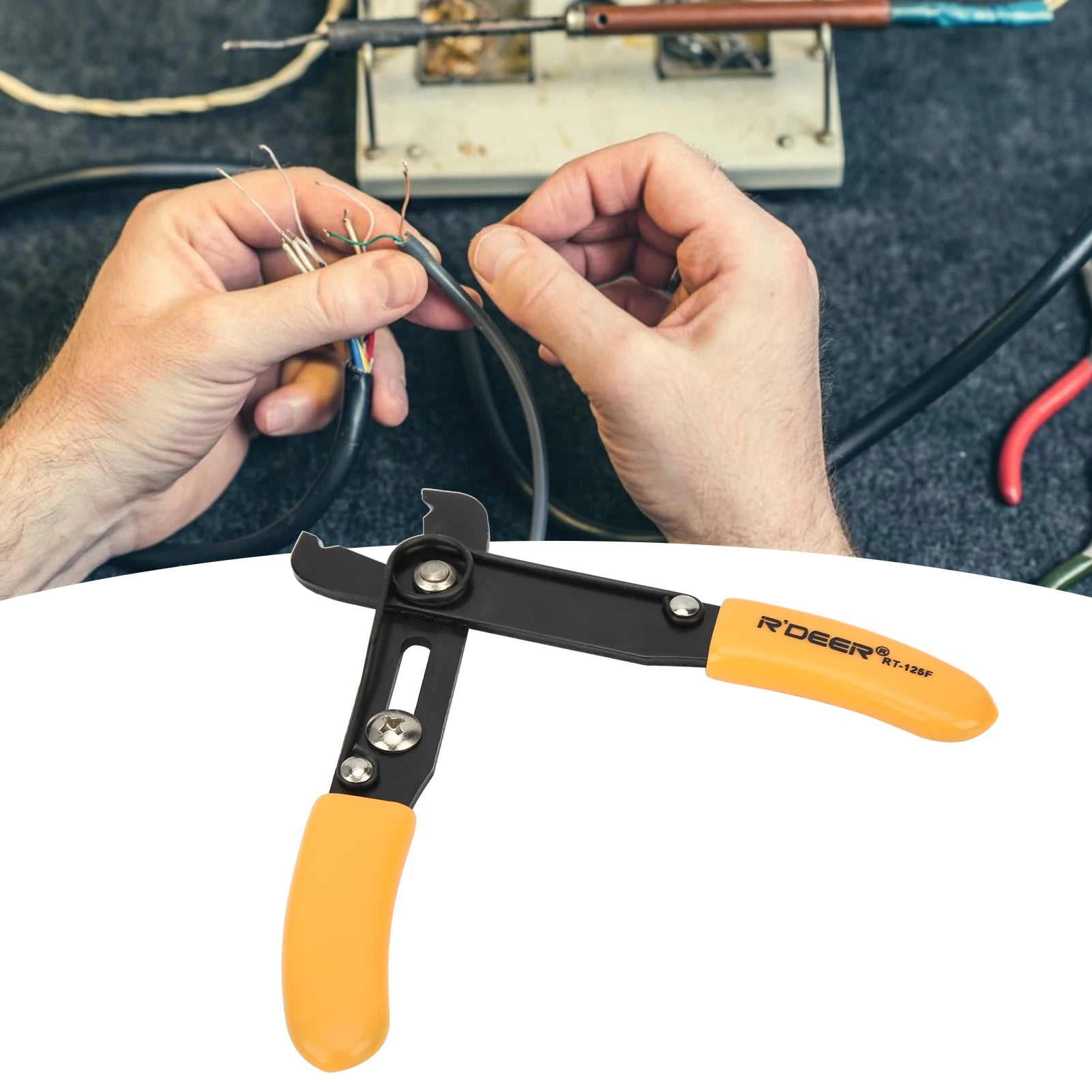 Adjustable Wire Stripper Pliers – 0.5–4.0mm, Yellow Handle