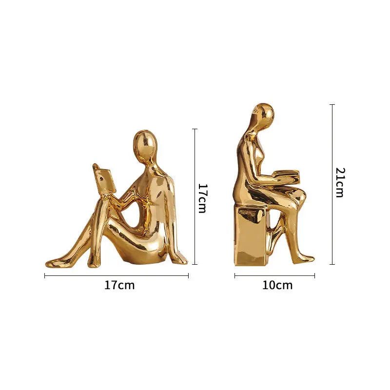 Decoration Crafts Statues Creative Brief Sitting Position Doll Figurine Miniatures Home Room Book Wine Cabinet Desktop Ornament