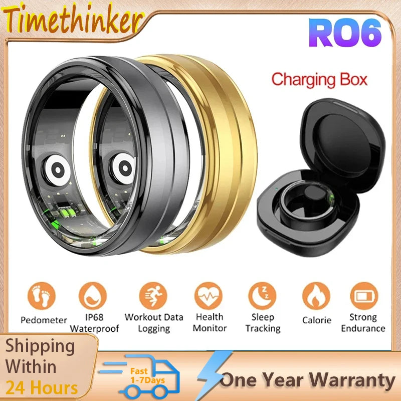 Smart Ring R06 – Blood Pressure, Sleep & Heart Rate Monitor | Waterproof Multi-Sport