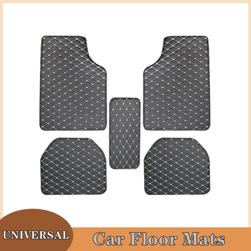 5-Piece PU Leather Car Floor Mats – Waterproof Universal Auto Foot Pad Protectors