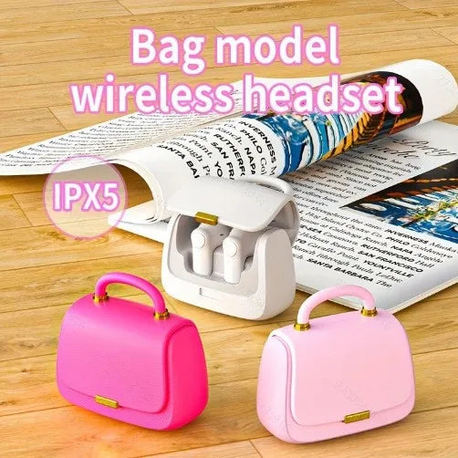 Smart Cute AI Translation Earphones – Mini Cartoon Handbag Bluetooth Earbuds for Girls