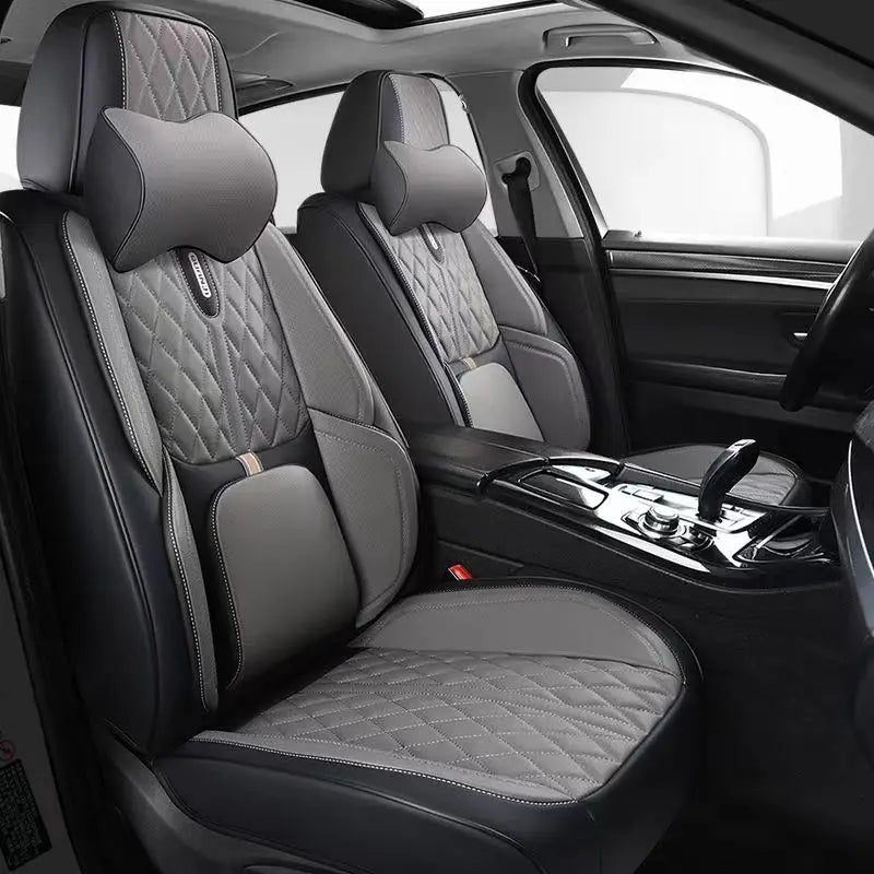Universal Car Seat Covers Full Covered Durable Nappa Leather Seat Cushion for 90% Sedan SUV  Include Front and Rear Cover