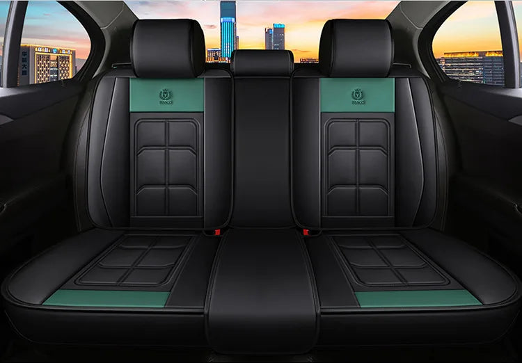 1pc Premium PU Leather Universal Fit Car Seat Cover All-Season Protector Mat with Soft Cushion Full Package Seat Cover