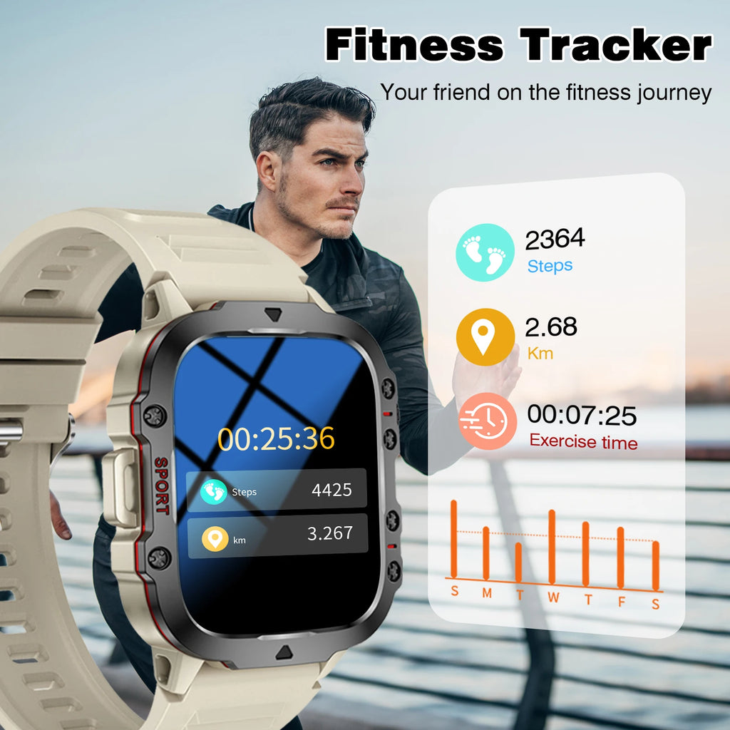 Smart Watch with LED Light – Wireless Calls, Multi-Sport Modes & Custom Wallpaper