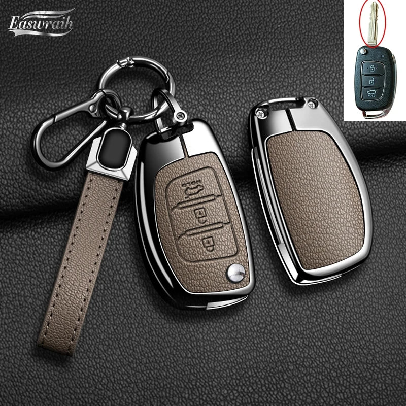 Car Accessories Key Case Cover Holder For Hyundai Creta I20 Tucson Elantra Santa fe 2016 2017 2018 Flip Key Protective