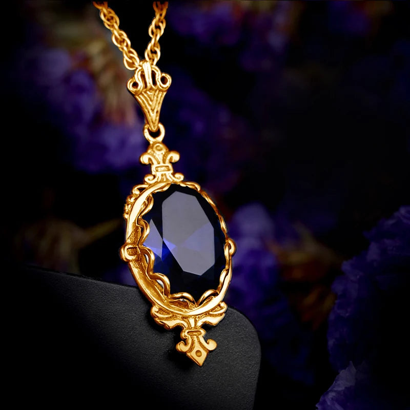 Hand Made Real 925 Sterling Silver Garnet Stone Necklace Pendant For Women Statement Vintage Fine Jewelry Mother Trendy Gifts