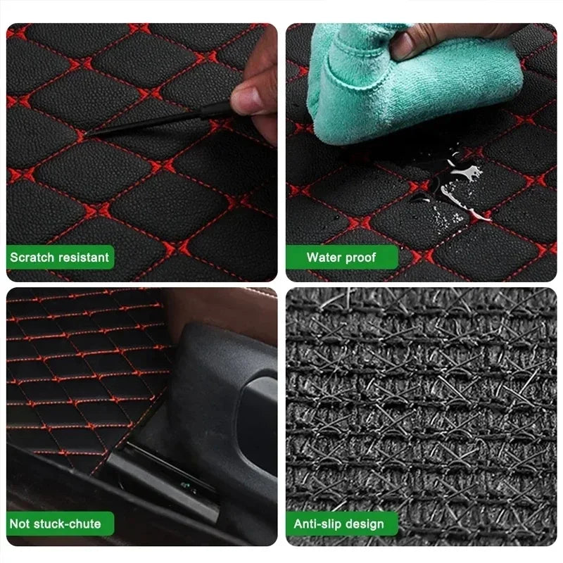 Universal Car Floor Mats PU Leather Waterproof Auto Foot Pad 5Pcs Set Protector Automobile Interior Carpet Accessories Interior