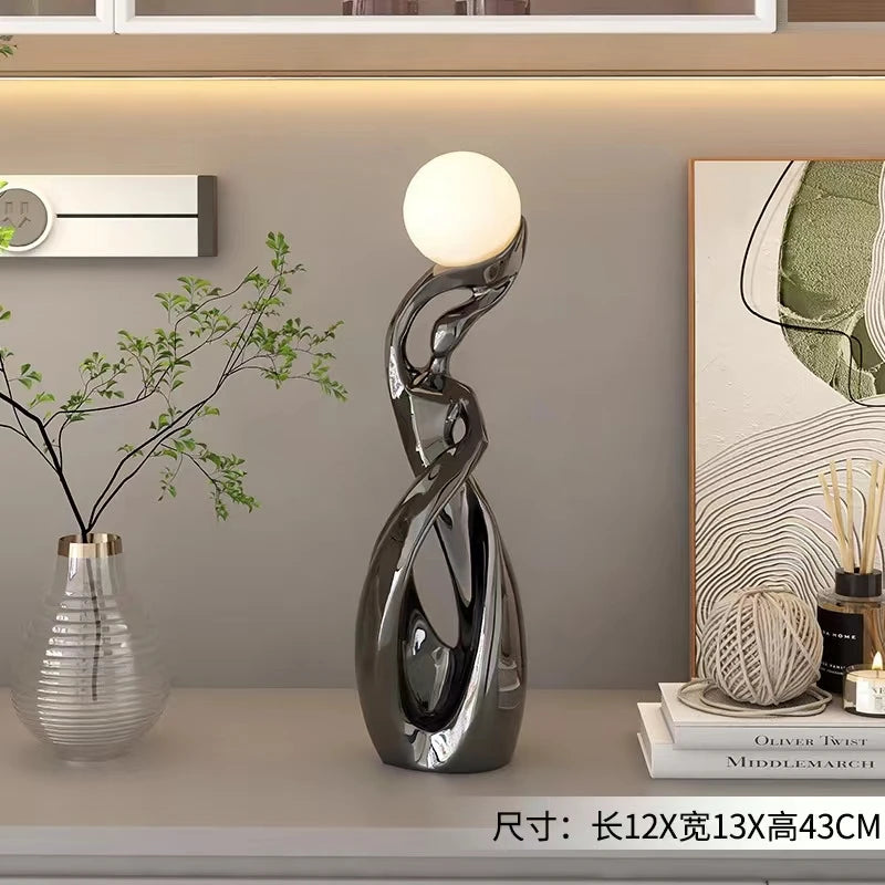 Luminous Abstract Sculpture - Modern Floor Statue for Living Room