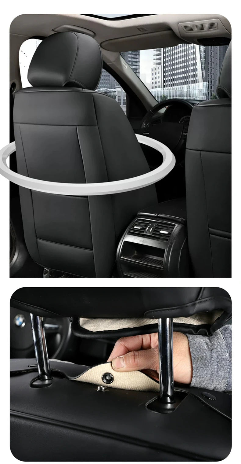 Universal Car Seat Covers Full Covered Durable Nappa Leather Seat Cushion for 90% Sedan SUV  Include Front and Rear Cover