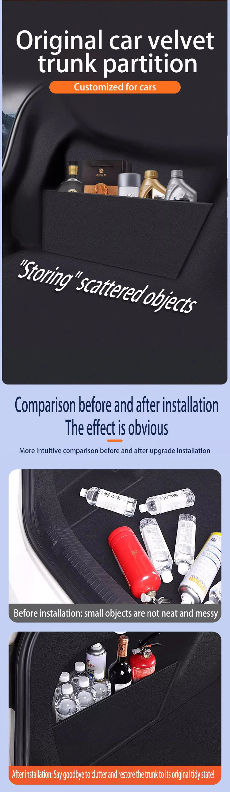 Car Accessories For VW Volkswagen Jetta Sagitar A7 2019~2025 Trunk Storage Partition Multifunction Storage Auto Interior Parts