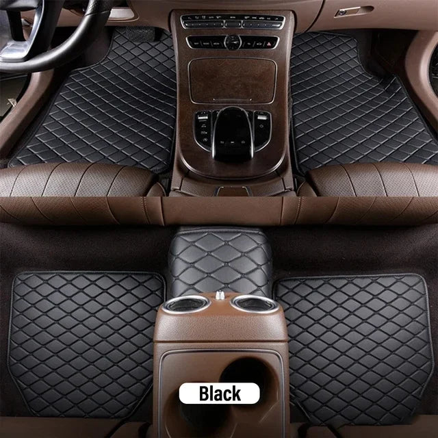Universal Car Floor Mats PU Leather Waterproof Auto Foot Pad 5Pcs Set Protector Automobile Interior Carpet Accessories Interior