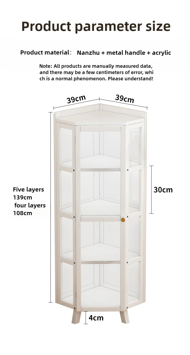 Corner Storage Cabinet – Triangle Wall & Floor Locker for Living Room & Bedroom