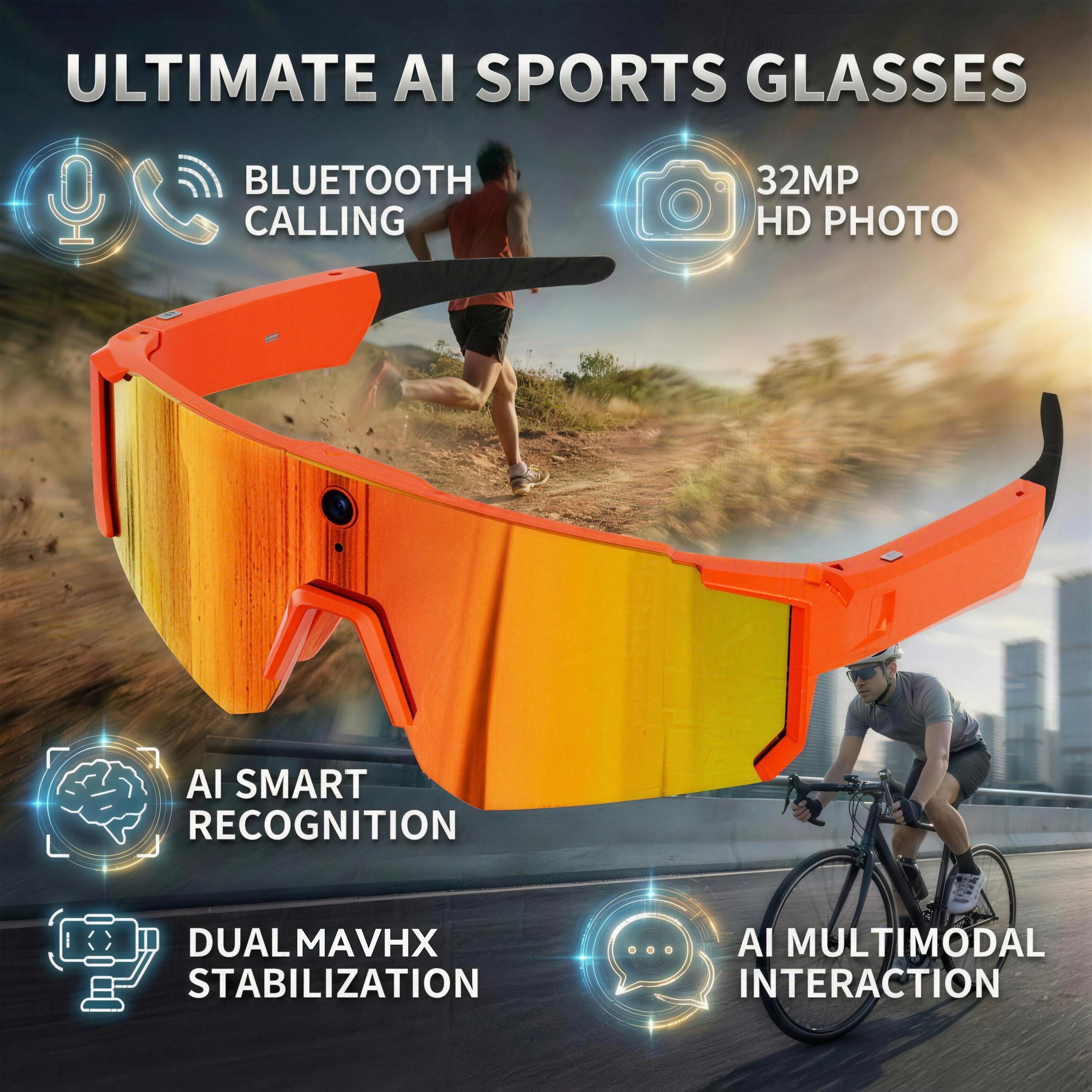 2026 Smart Glasses Men – 800W HD Photo & Video, Bluetooth Call, AI Translation, Anti-Glare