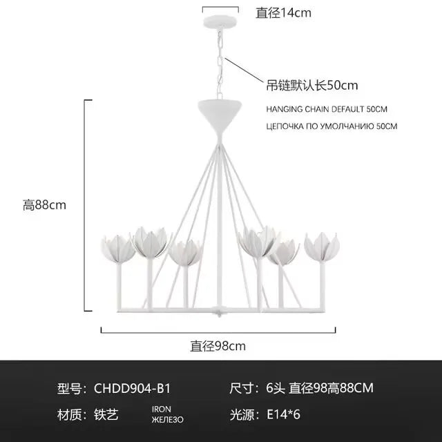 French & American Style Chandelier – Luxury Ceiling Light for Living Room & Staircase