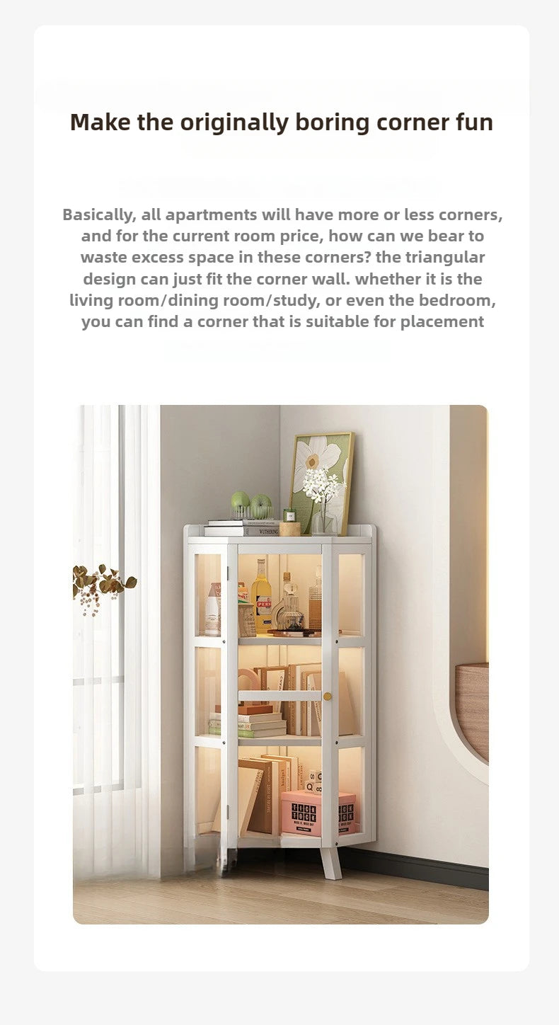 Corner Storage Cabinet – Triangle Wall & Floor Locker for Living Room & Bedroom
